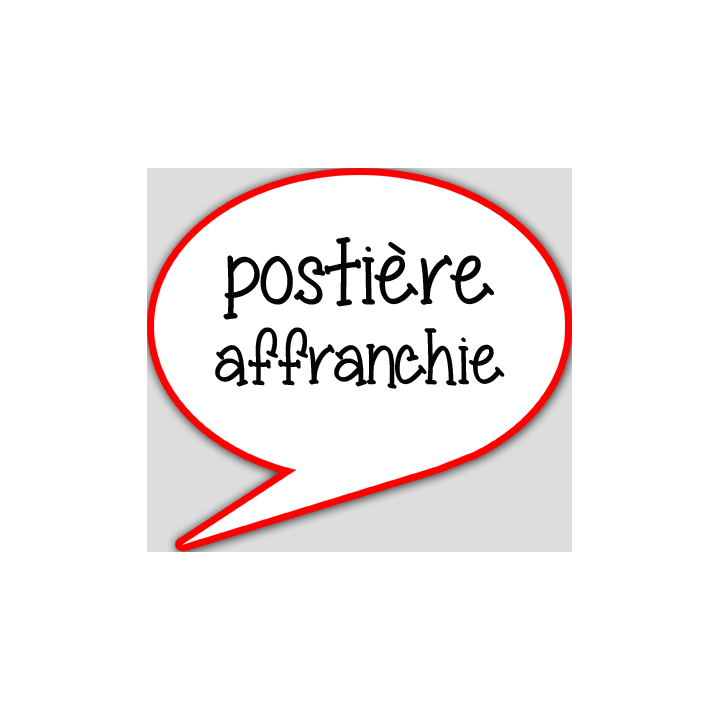 Postière affranchie - 15x13.5cm - sticker/autocollant