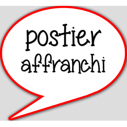 Postier affranchi - 10x9cm - sticker/autocollant