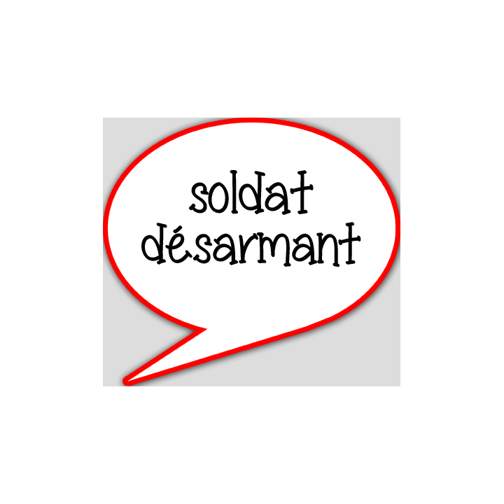 soldat désarmant - 15x13.5cm - sticker/autocollant