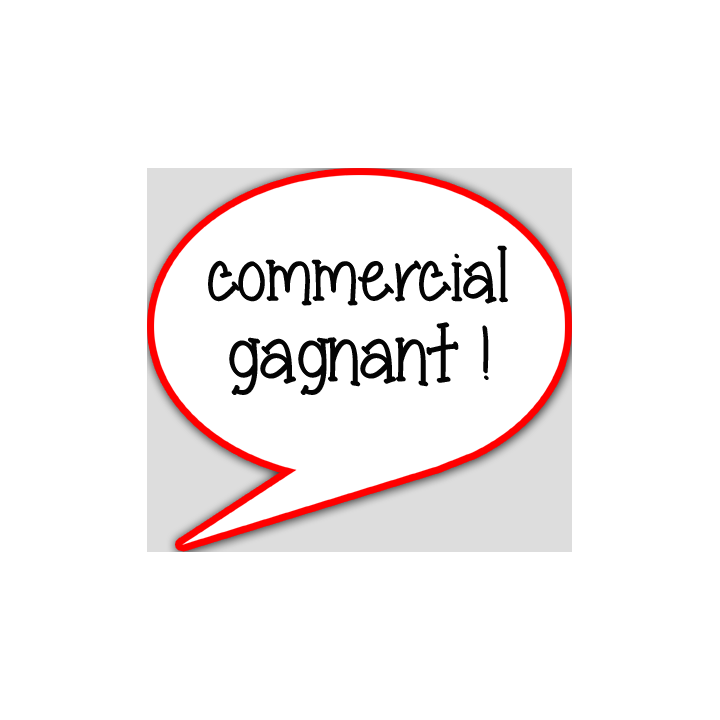 commercial gagnant - 10x9cm - sticker/autocollant