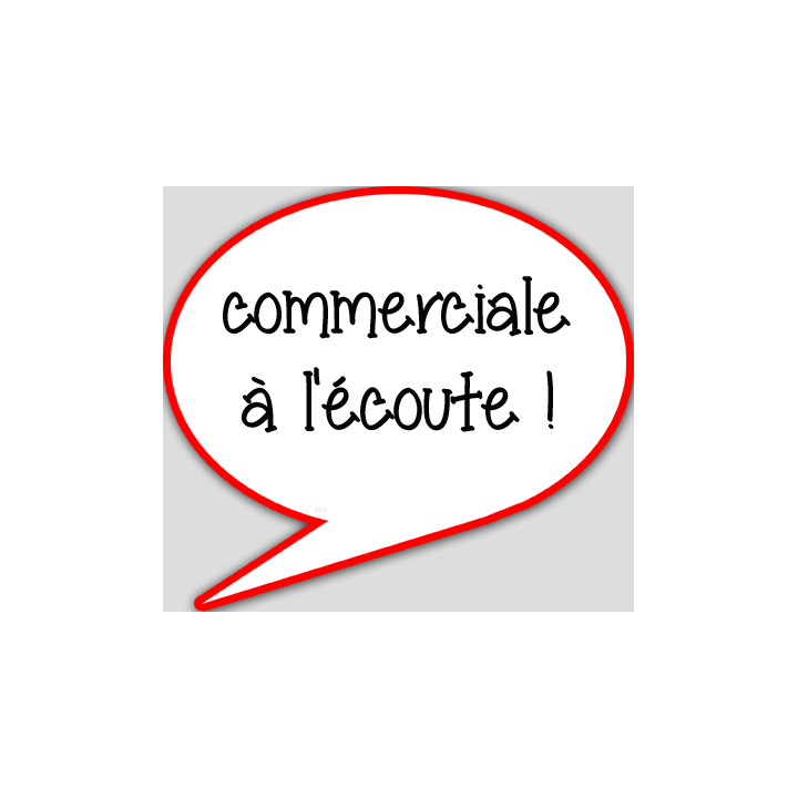 commerciale à l'écoute - 15x13.5cm - sticker/autocollant