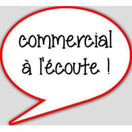 commercial à l'écoute - 10x9cm - sticker/autocollant