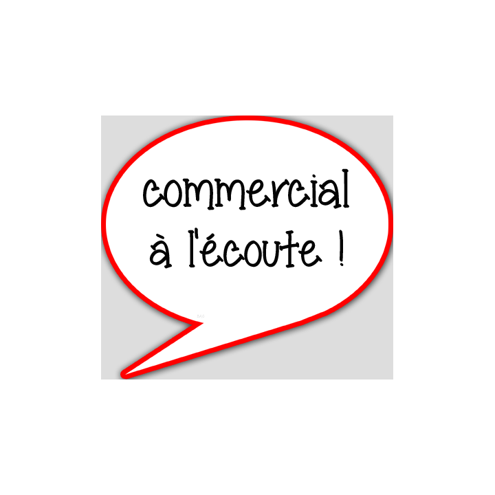 commercial à l'écoute - 10x9cm - sticker/autocollant