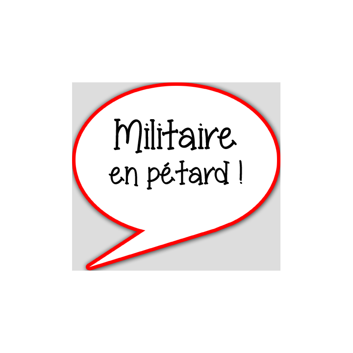 militaire en pétard - 15x13.5cm - sticker/autocollant