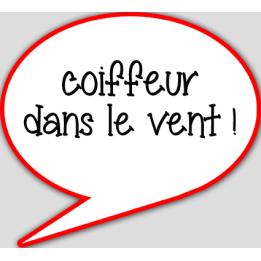 coiffeur dans le vent - 10x9cm - sticker/autocollant