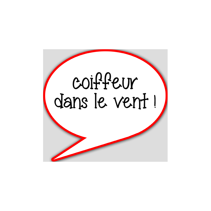 coiffeur dans le vent - 10x9cm - sticker/autocollant