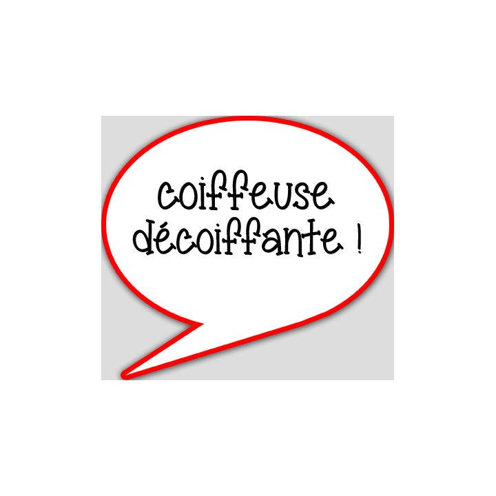 coiffeuse décoiffante - 15x13.5cm - sticker/autocollant