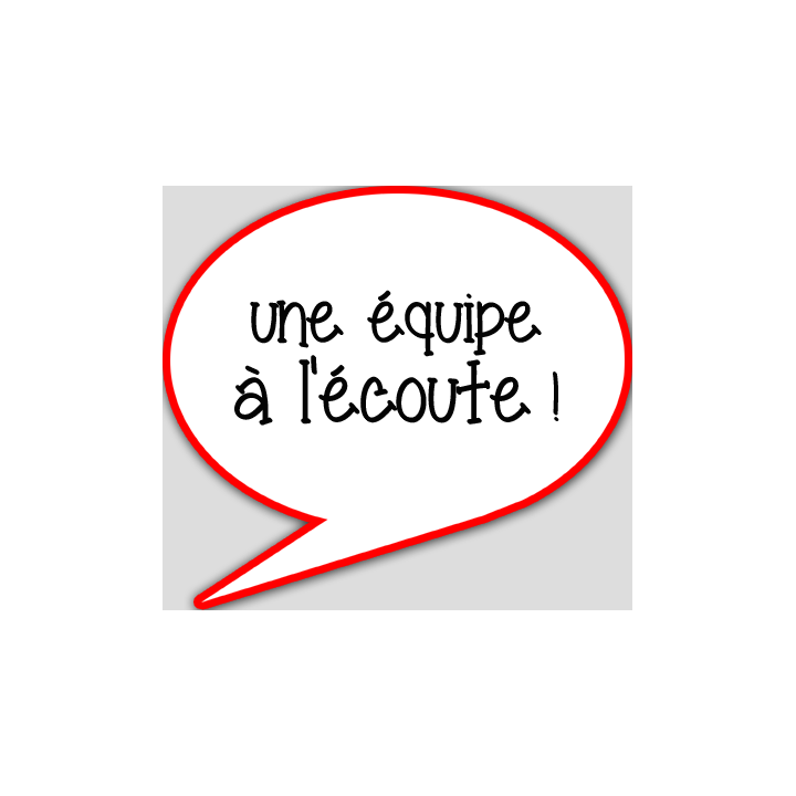 une équipe à l'écoute - 10x9cm - sticker/autocollant