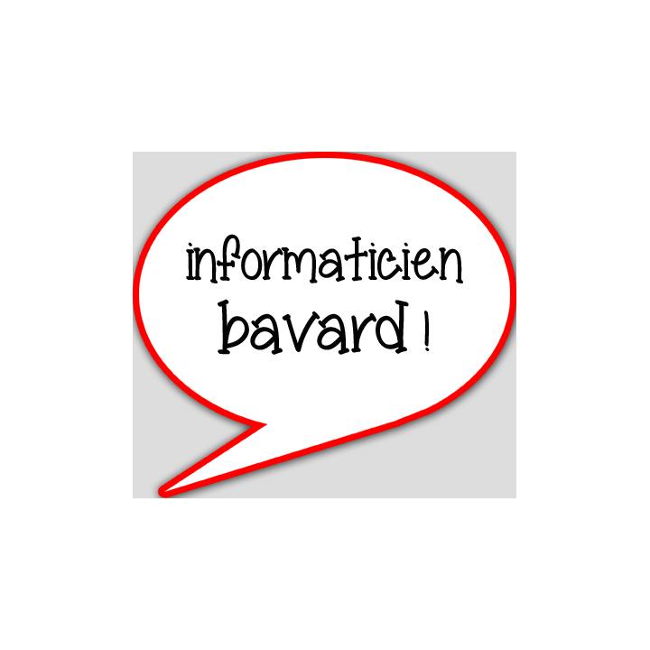 informaticien bavard - 15x13.5cm - sticker/autocollant