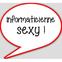 informaticienne sexy - 15x13.5cm - sticker/autocollant