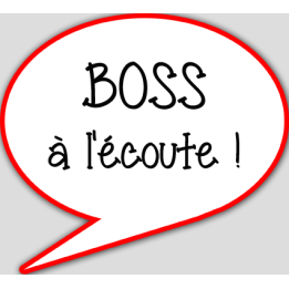 boss à l'écoute - 15x13.5cm - sticker/autocollant