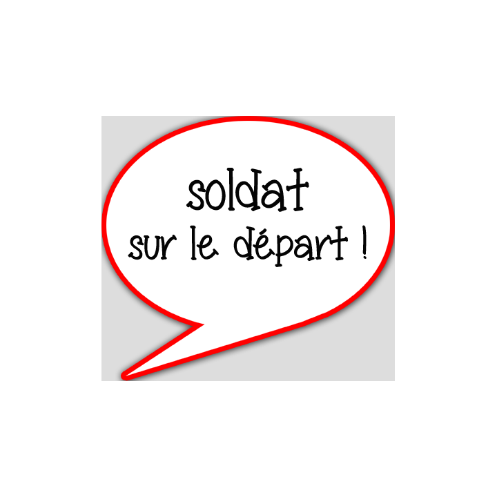 soldat sur le départ - 15x13.5cm - sticker/autocollant