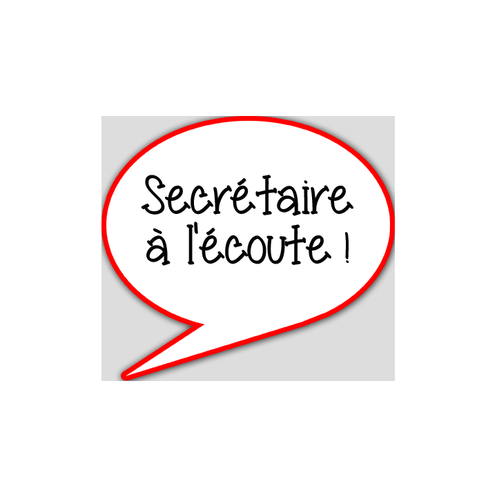 Secrétaire à l'écoute - 15x13.5cm - sticker/autocollant