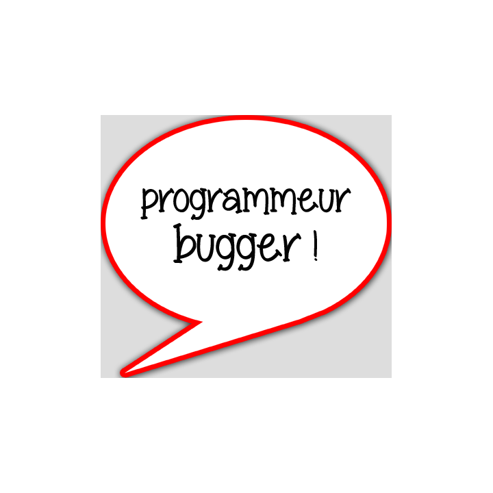 programmeur bugger - 10x9cm - sticker/autocollant