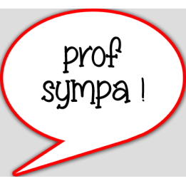 prof sympa - 15x13.5cm - sticker/autocollant