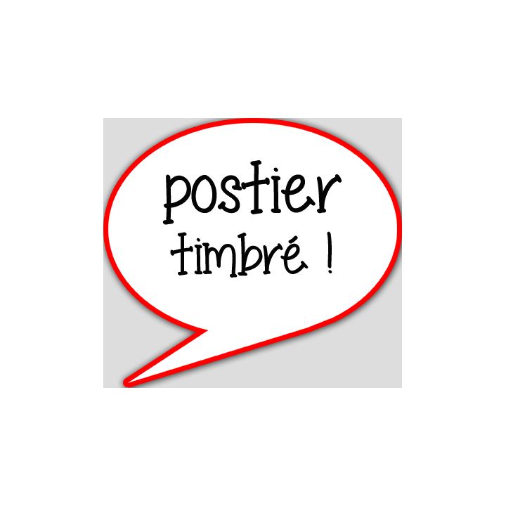 postier timbré - 10x9cm - sticker/autocollant