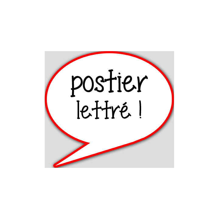 postier lettré - 15x13.5cm - sticker/autocollant
