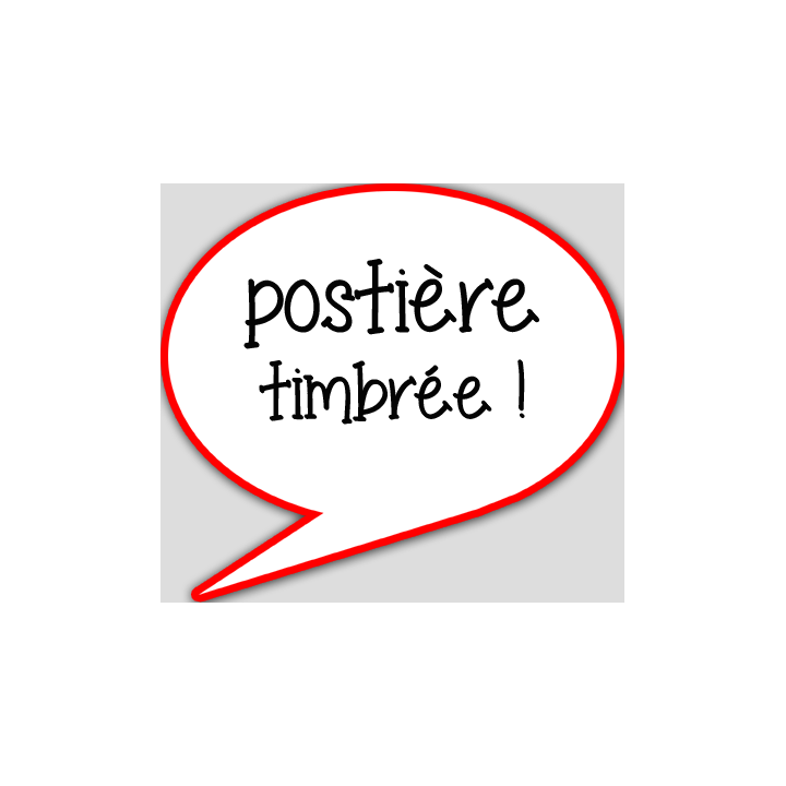 postière timbrée - 10x9cm - sticker/autocollant