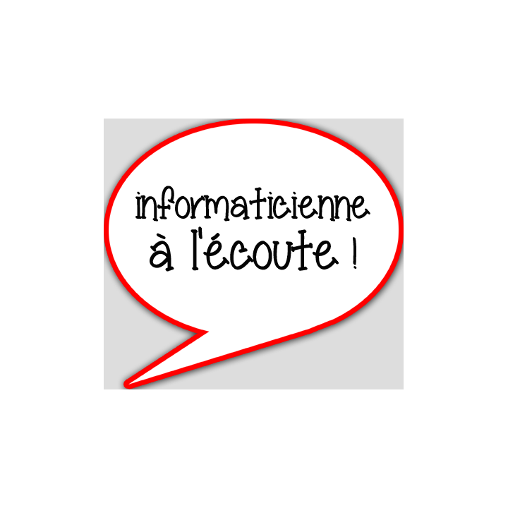 informaticienne à l'écoute - 15x13.5cm - sticker/autocollant