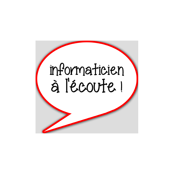 informaticien à l'écoute - 15x13.5cm - sticker/autocollant