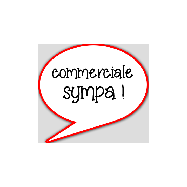 commerciale sympa - 15x13.5cm - sticker/autocollant