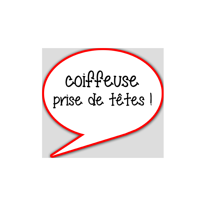 coiffeuse prise de tête - 10x9cm - sticker/autocollant