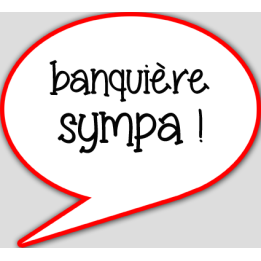 banquière sympa - 15x13.5cm - sticker/autocollant