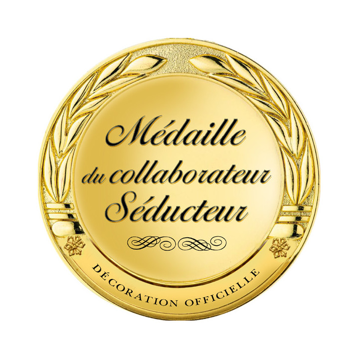 Médaille du collaborateur séducteur - 15x15cm - Sticker/autocollant