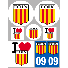 Foix - 8 autocollants variés - Sticker/autocollant