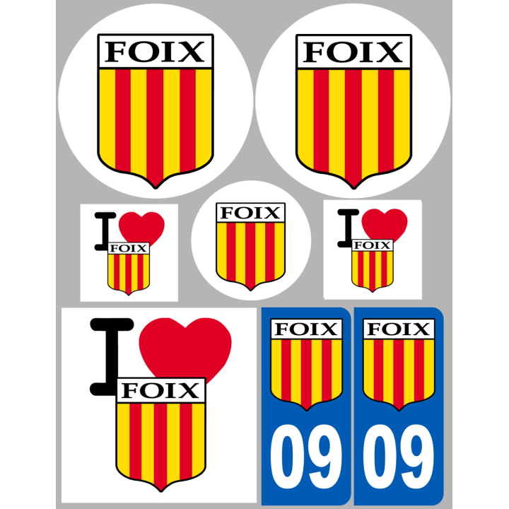 Foix - 8 autocollants variés - Sticker/autocollant