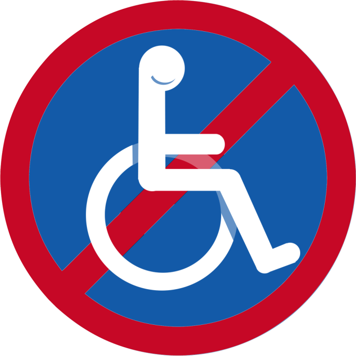 interdit handicapé moteur - 10cm - Sticker/autocollant