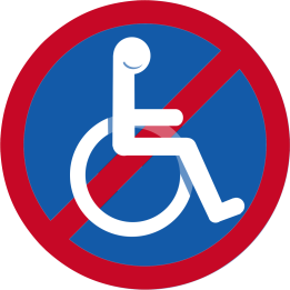 interdit handicapé moteur - 5cm - Sticker/autocollant