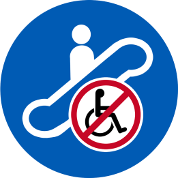Escalateur interdit sièges handicap moteur - 5cm - Sticker/autocollan
