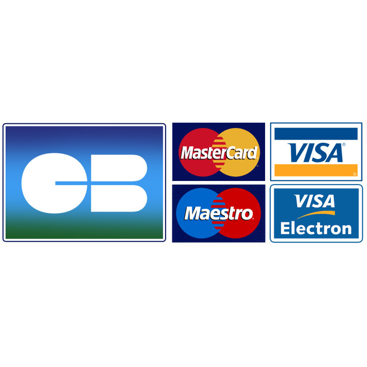 Paiement CB MASTERCARD/VISA/MAESTRO/ELECTRON - 20x7cm - Sticker/autoco