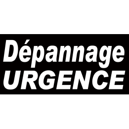 Dépannage urgence noir - 30x14 cm - Sticker/autocollant