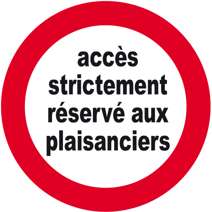 accès strictement réservé aux plaisanciers - 5cm - Sticker/autocoll
