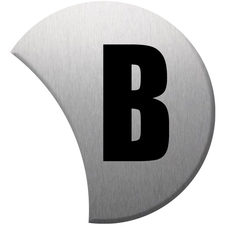 Complément numéro de rue B - gris 6x5.6cm - Sticker/autocollant