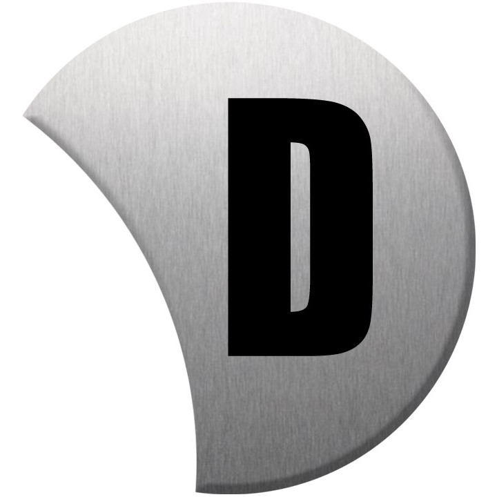 Complément numéro de rue D - gris 6x5.6cm - Sticker/autocollant