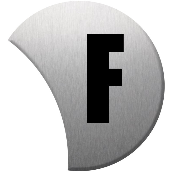 Complément numéro de rue F - gris 6x5.6cm - Sticker/autocollant