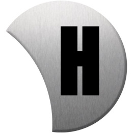 Complément numéro de rue H - gris 6x5.6cm - Sticker/autocollant