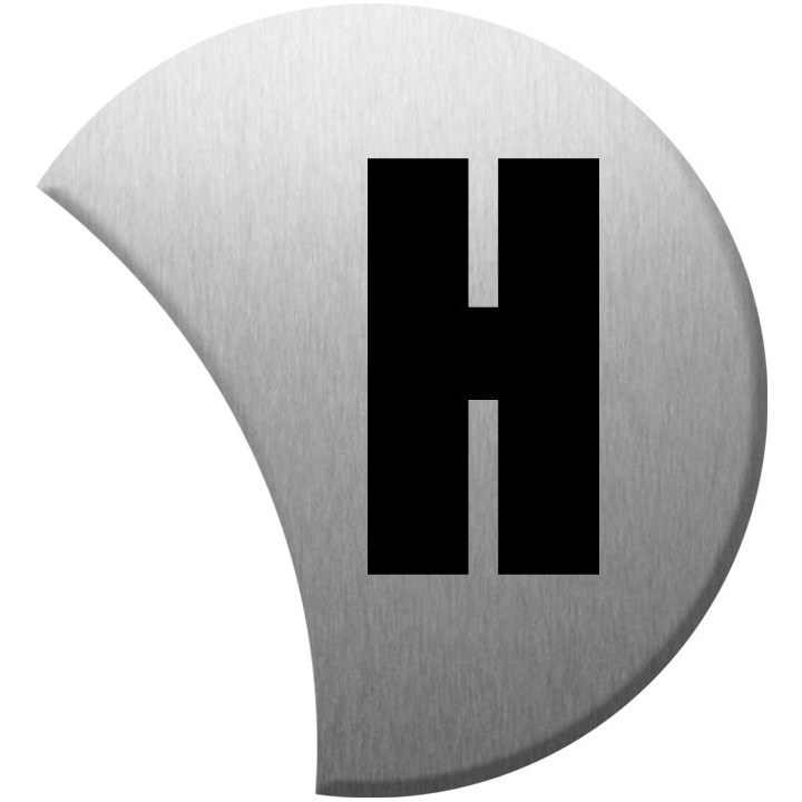 Complément numéro de rue H - gris 6x5.6cm - Sticker/autocollant