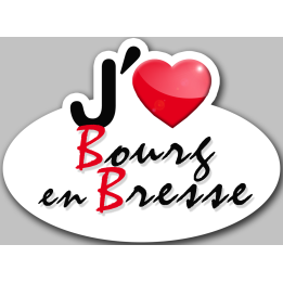 j'aime Bourg en Bresse (15x11cm) - Sticker/autocollant