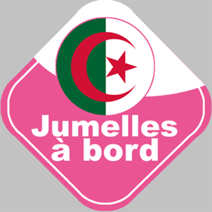 bébé à bord jumelles d'origine Algérienne - 10x10cm - Sticker/auto