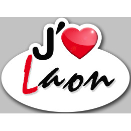 j'aime Laon (15x11cm) - Sticker/autocollant
