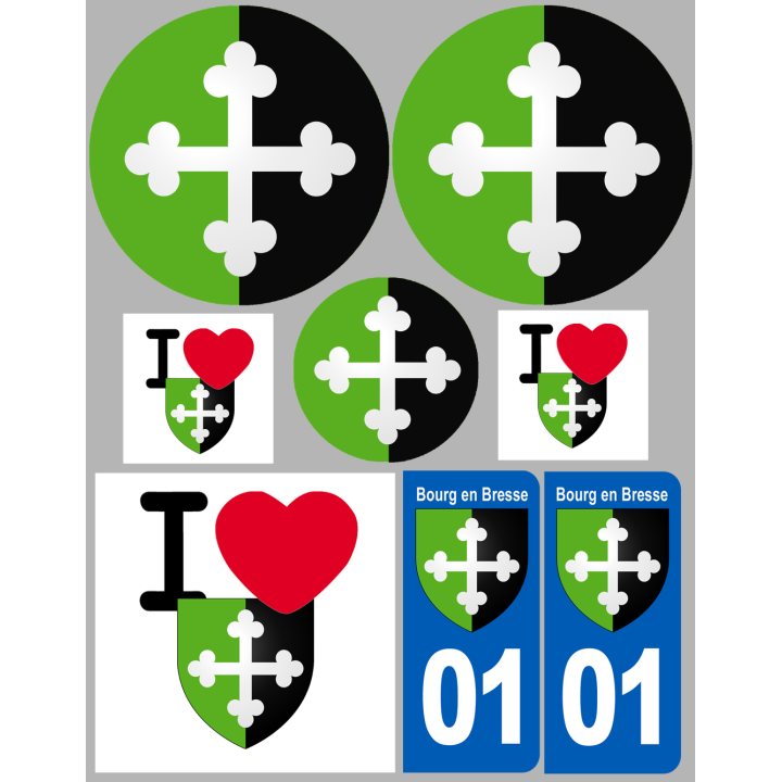Bourg en Bresse (8 autocollants variés) - Sticker/autocollant