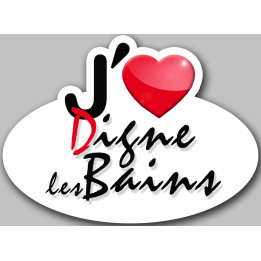 j'aime Digne-les-Bains (5x3.7cm) - Sticker/autocollant