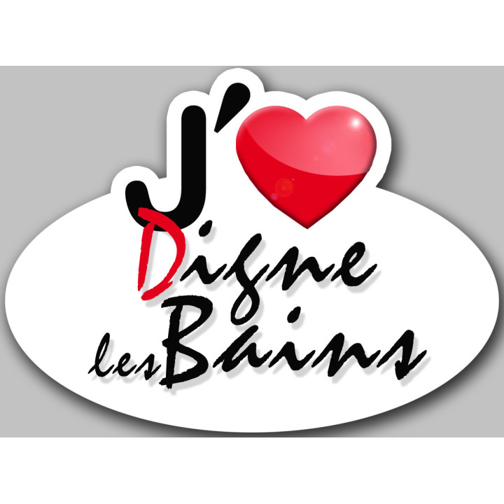 j'aime Digne-les-Bains (5x3.7cm) - Sticker/autocollant