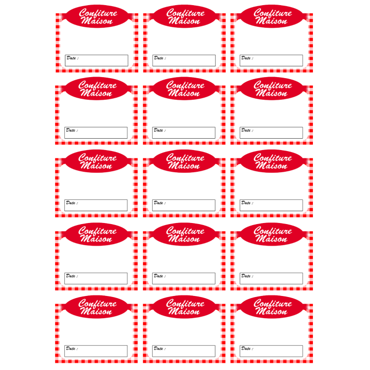 Étiquettes de confiture (15fois 6x5cm) - Sticker/autocollant