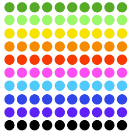 gommettes plastifiées - 100fois 1cm - Sticker/autocollant