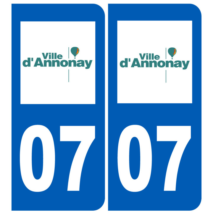 immatriculation 07 Annonay - Sticker/autocollant